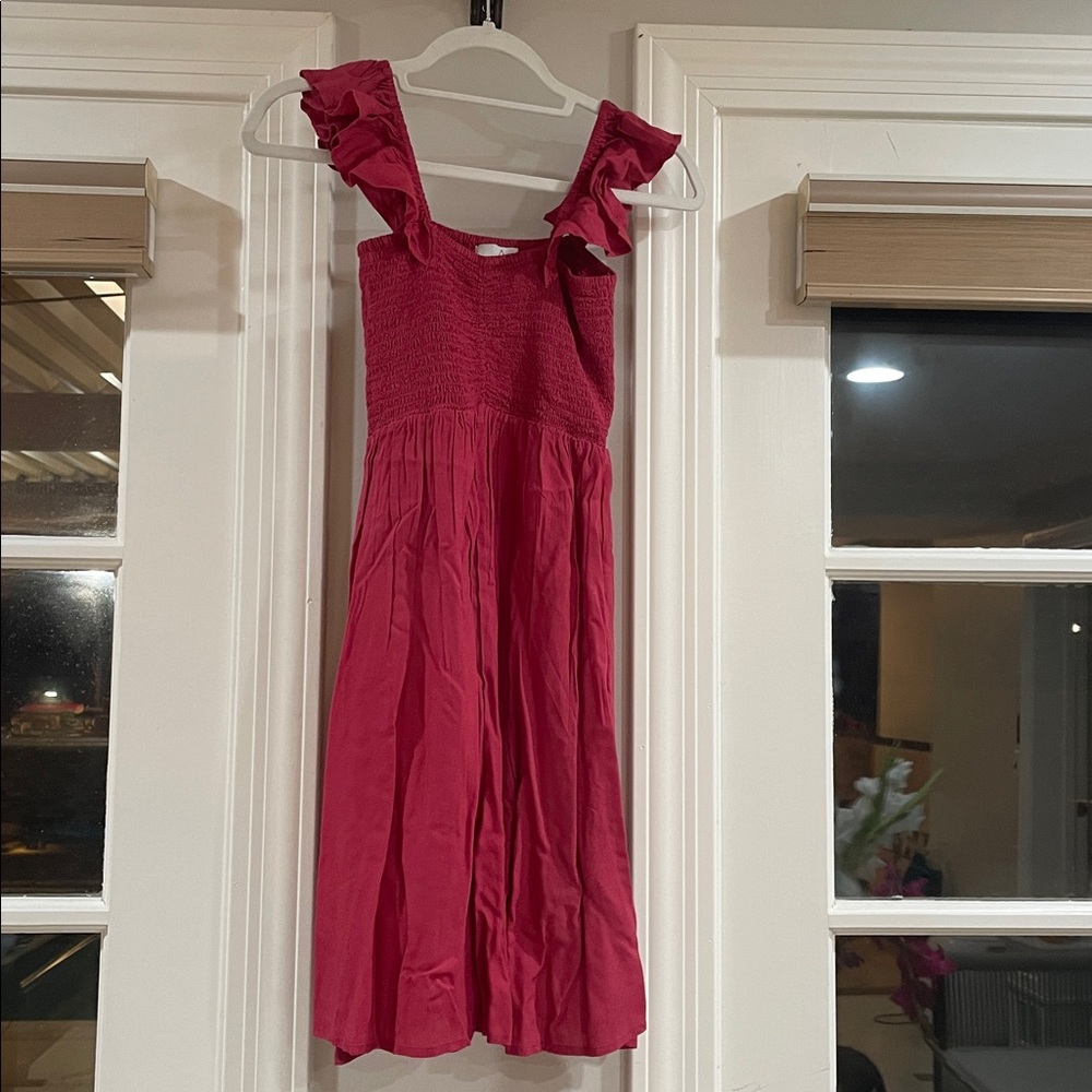 Red Ruffled Short Dress